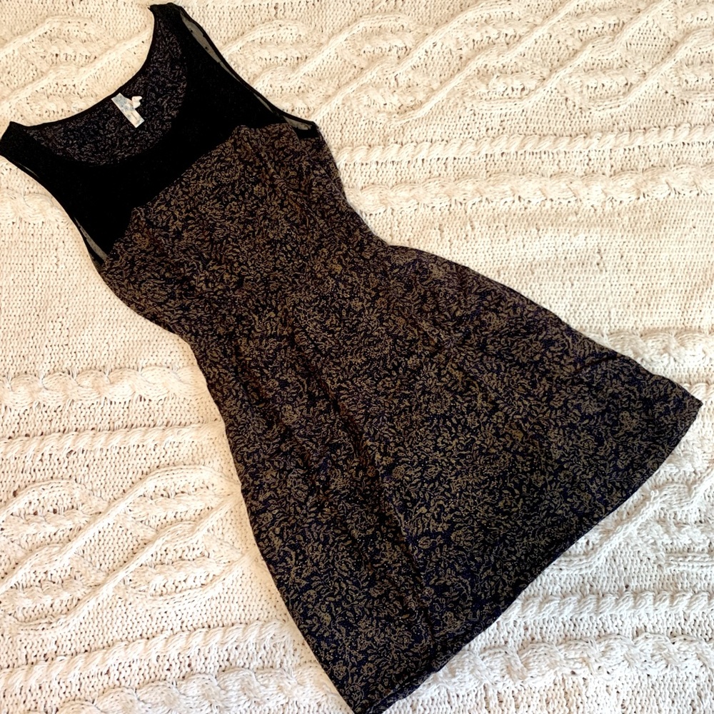 Anthropologie Maeve floral vine mesh dress